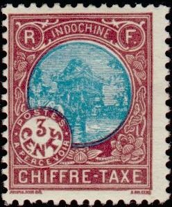 Stamp, Mot-Cot pagoda, French Indochina,  , Buildings, Pagodas
