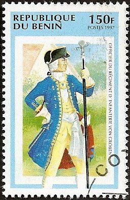 Stamp, Infantry Officer, Benin,  , Military Forces, Uniforms, Army