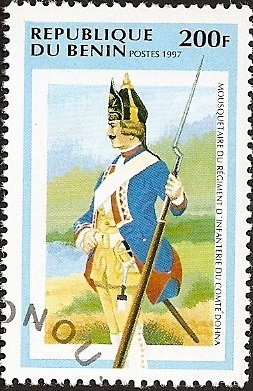 Stamp, Infantry Musketeer, Benin,  , Military Forces, Uniforms, Army
