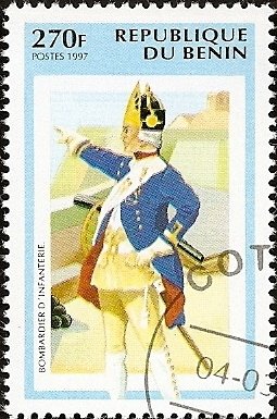 Stamp, Infantry Bomber, Benin,  , Military Forces, Uniforms, Army
