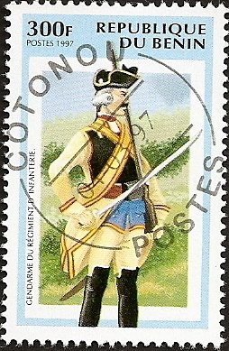 Stamp, Infantry Gendarme , Benin,  , Military Forces, Uniforms, Army