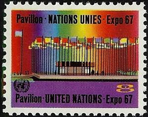 Stamp, UN Pavilion, EXPO '67, UNO New York,  