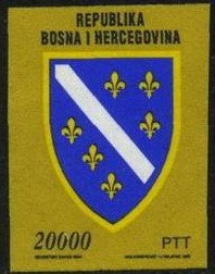 Stamp, Coat of Arms of Bosnia and Herzegovina, Bosnia and Herzegovina,  , Coats of Arms