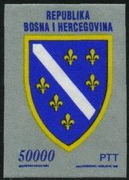 Stamp, Coat of Arms of Bosnia and Herzegovina, Bosnia and Herzegovina,  , Coats of Arms