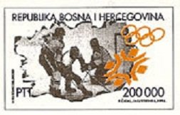 Stamp, Ice Hockey, Bosnia and Herzegovina,  , Olympic Games