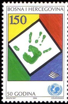 Stamp, Warning Mines, Bosnia and Herzegovina,  