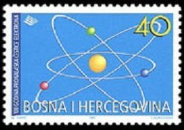 Stamp, The 100 years of Invention of Electric Particies, Bosnia and Herzegovina,  