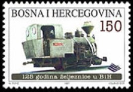 Stamp, The 125 Years of Railways in Bosnia and Herzegovina, Bosnia and Herzegovina,  , Railways