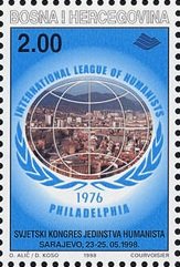 Stamp, International Humanists Congres in Sarajevo, Bosnia and Herzegovina,  