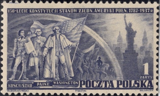 Kościuszko (1746-1817), Paine (1737-1809), Washington (1732-