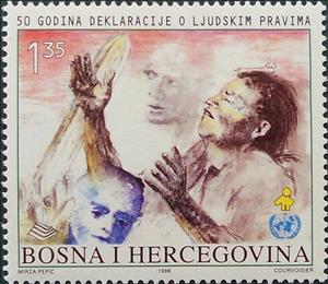 Stamp, The 50 Years of Human Rights Declaration, Bosnia and Herzegovina,  