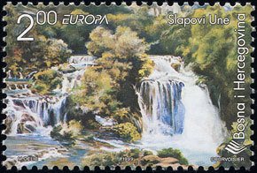 Stamp, River Una National Park, Bosnia and Herzegovina,  , C.E.P.T., Europe, Waterfalls, Rivers, National Parks