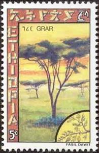 Stamp, Grar, Ethiopia,  , Trees