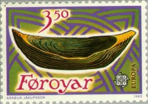 Stamp, EUROPA / C.E.P.T.: Children's Games, Faroe Islands,  , Ships, Postal Services, Postal Unions, Toys, C.E.P.T., Europe