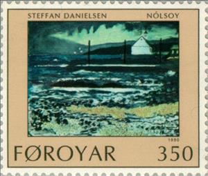 Stamp, Settlements, Faroe Islands,  , Landscapes, Paintings