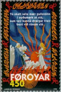 Stamp, Nordic mythology: Brynhild song, Faroe Islands,  