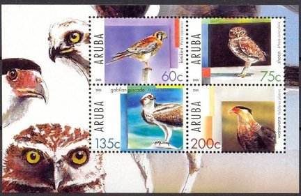 Souvenir Sheet of 4, Birds of Prey