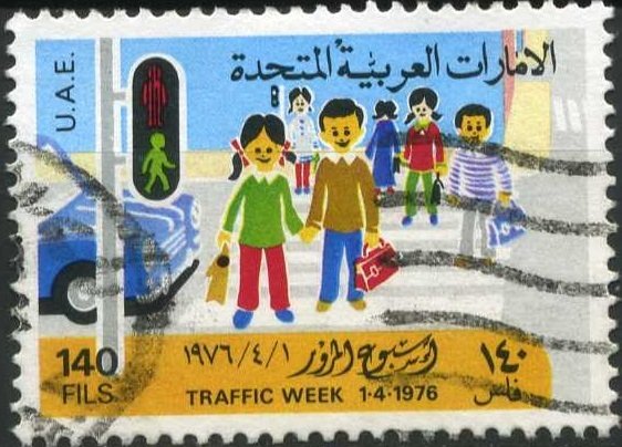 Children crossing the street