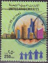 Mosque, skyscrapers, stylized family