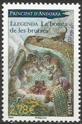 Stamp, Witches boutique, Andorra, French Administration,  