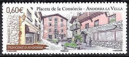 Stamp, Consorcia Place, Andorra, French Administration,  