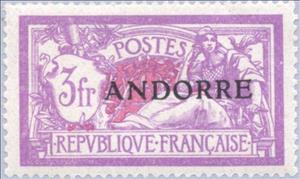 Stamp, Overprint, Andorra, French Administration,  