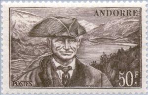 Stamp, Councillor, Andorra, French Administration,  , Landscapes, Famous People, Mountains