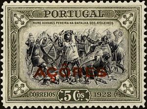 Stamp, Battle of Atoleiros, Azores,  