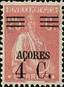 Stamp, Ceres - Overprint, Azores,  
