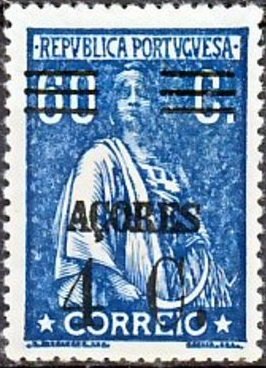 Stamp, Ceres - Overprint, Azores,  
