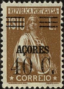 Stamp, Ceres - Overprint, Azores,  