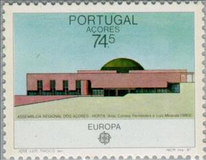 Stamp, C.E.P.T.- Moderne Architecture, Azores,  , Government Buildings, Postal Services, Postal Unions, C.E.P.T., Europe, Architecture