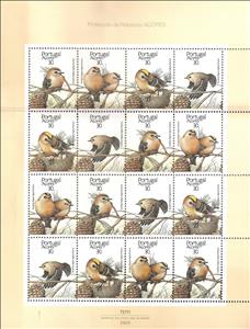 Mini Sheet, Mini Sheet with 16x Sao Miguel Goldcrest (Regulus regulus az, Azores,  , Birds