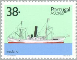 Stamp, Ships, Azores,  , Ships, Vehicles