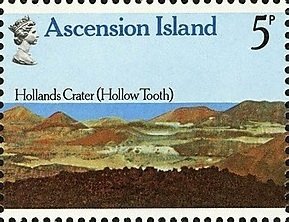 Stamp, Hollands Crater, Ascension Island,  , Volcanos