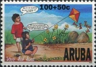 Children flying kite