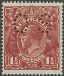 Stamp, Punctured OS, Australia,  