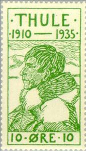 Stamp, Knud Rasmussen (1879-1933), founder of the settlement, Greenland,  