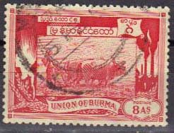Stamp, Plowing, Myanmar,  , Agriculture, Cattle