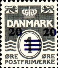 Stamp, Surcharge, Faroe Islands,  