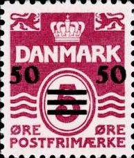 Stamp, Surcharge, Faroe Islands,  