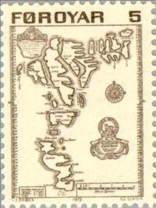 Stamp, Map of Faroe Islands 1673, Faroe Islands,  , Cartography, Maps