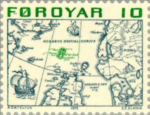 Stamp, Map of Northern Europe by Abraham Ortelius (1527-1598), Faroe Islands,  , Cartography, Maps