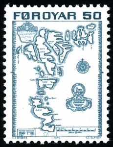 Stamp, Map of Faroe Islands 1673, Faroe Islands,  , Cartography, Maps