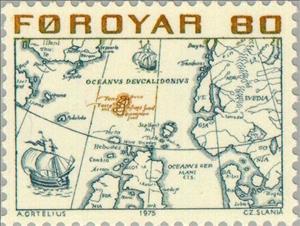 Stamp, Map of Northern Europe by Abraham Ortelius (1527-1598), Faroe Islands,  , Cartography, Maps