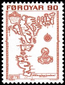 Stamp, Map of Faroe Islands 1673, Faroe Islands,  , Cartography, Maps