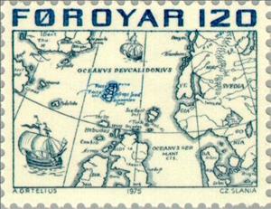 Stamp, Map of Northern Europe by Abraham Ortelius (1527-1598), Faroe Islands,  , Cartography, Maps