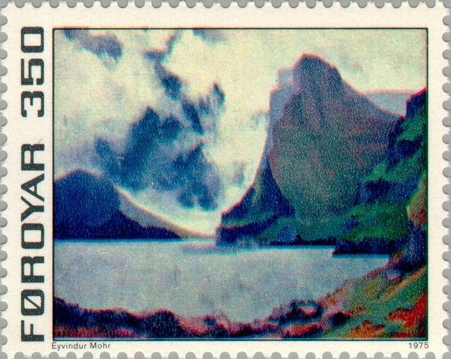 Islands Vidoy and Svinøy, painting of Eyvindur Mohr