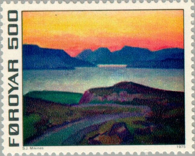 Headland Skálafjørður, painting of Samuel Joensen-Mikines