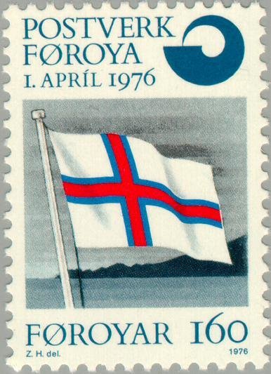 Establishment of postal service on Faroe Islands, Faroe flag